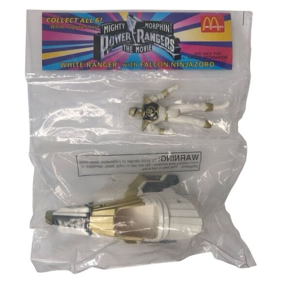 McDonalds Mighty Morphin Power Rangers 3 Pc Lot White, Pink, Black Ranger 1994 - Picture 2 of 9